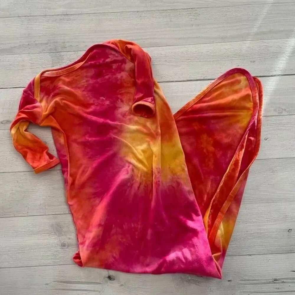Cozys Baby‎ Knotted Gown, pink and orange, 0-3 months